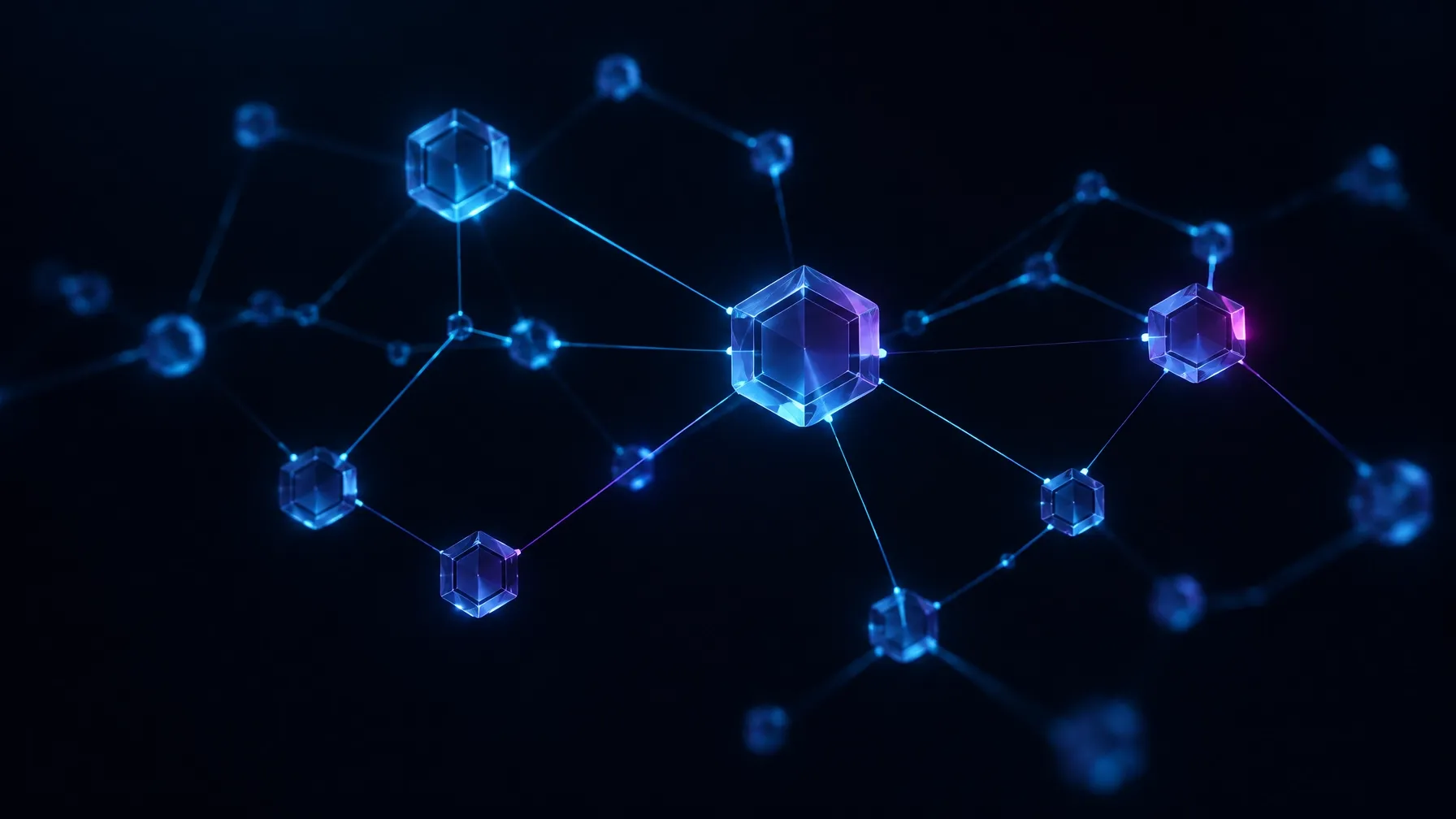 Abstract glowing node network representing connected rights